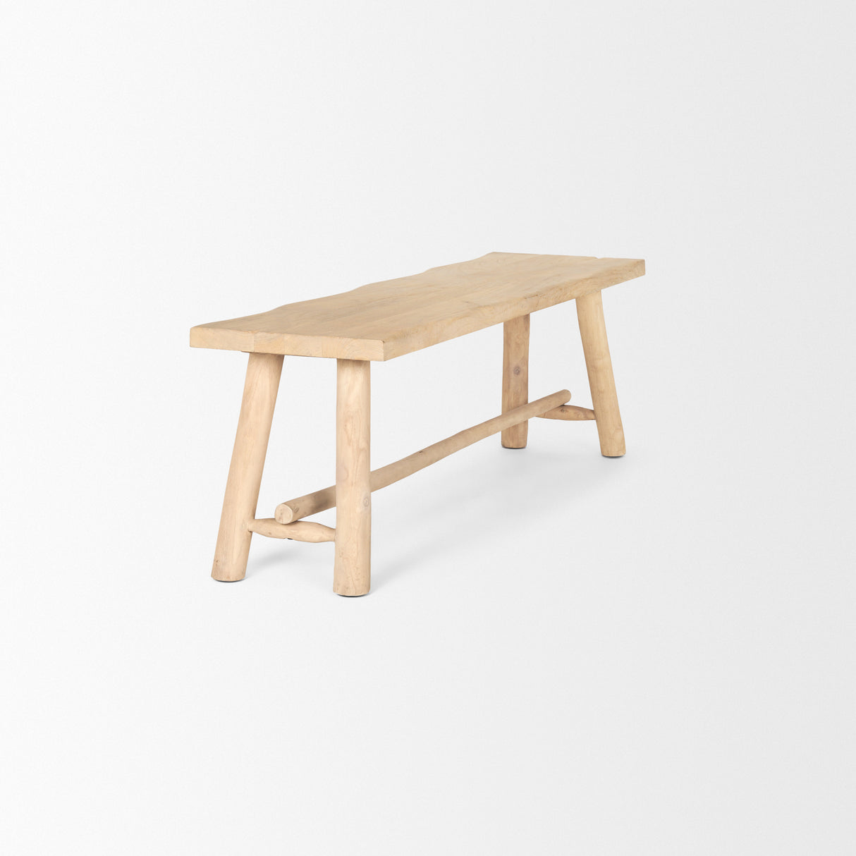 Sekou Light Brown Wooden Craftsman Bench from Mercana - Luna Furniture