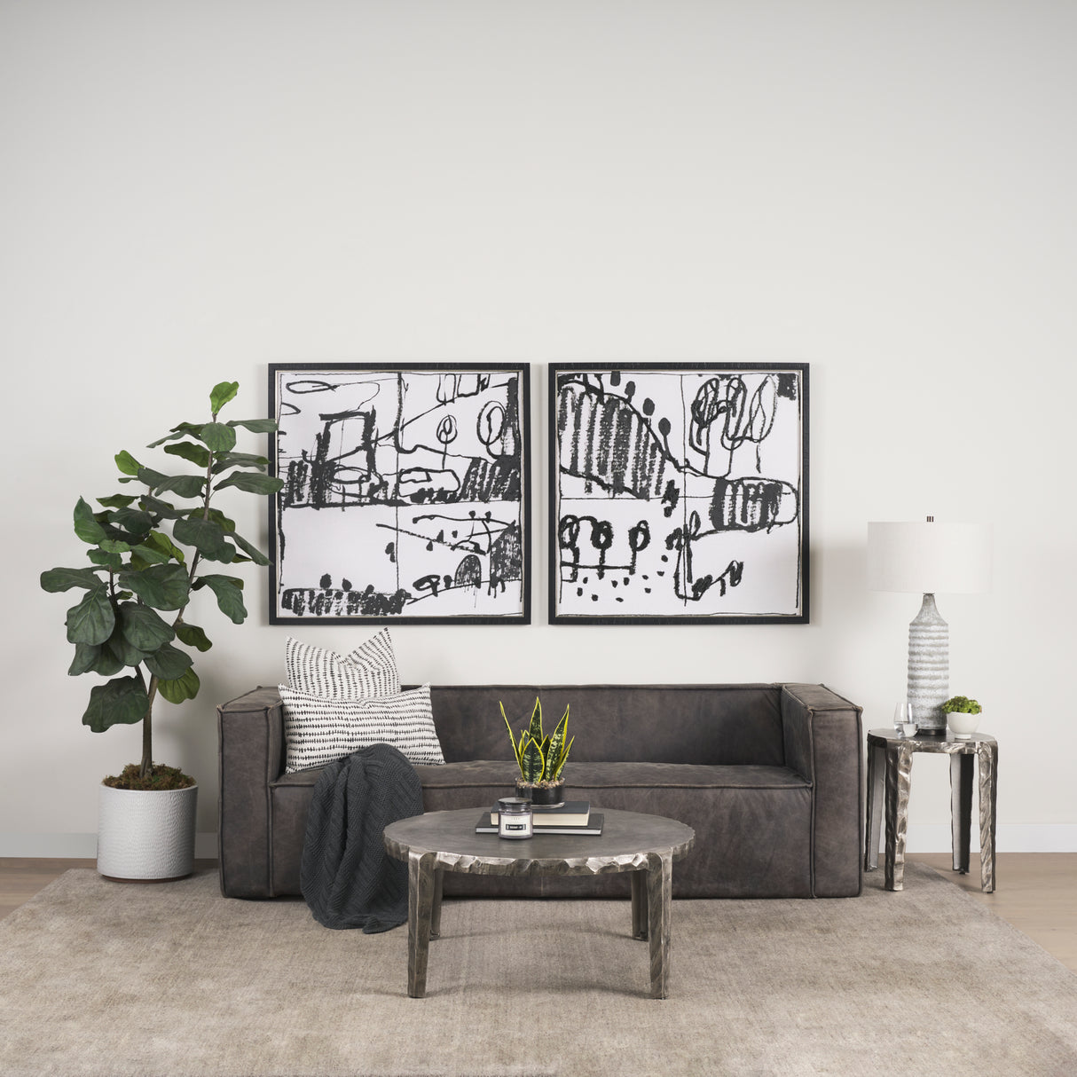 Randy Silver Nickel Cast Aluminum Metal Coffee Table from Mercana - Luna Furniture