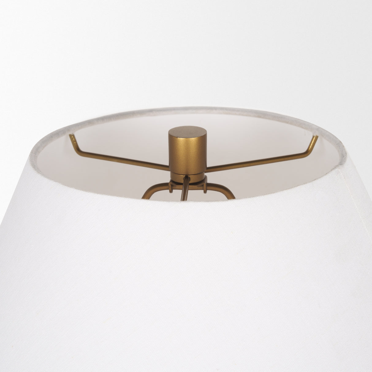 Salaah Antique Gold Brushed Metal w/ Cream Shade Table Lamp from Mercana - Luna Furniture