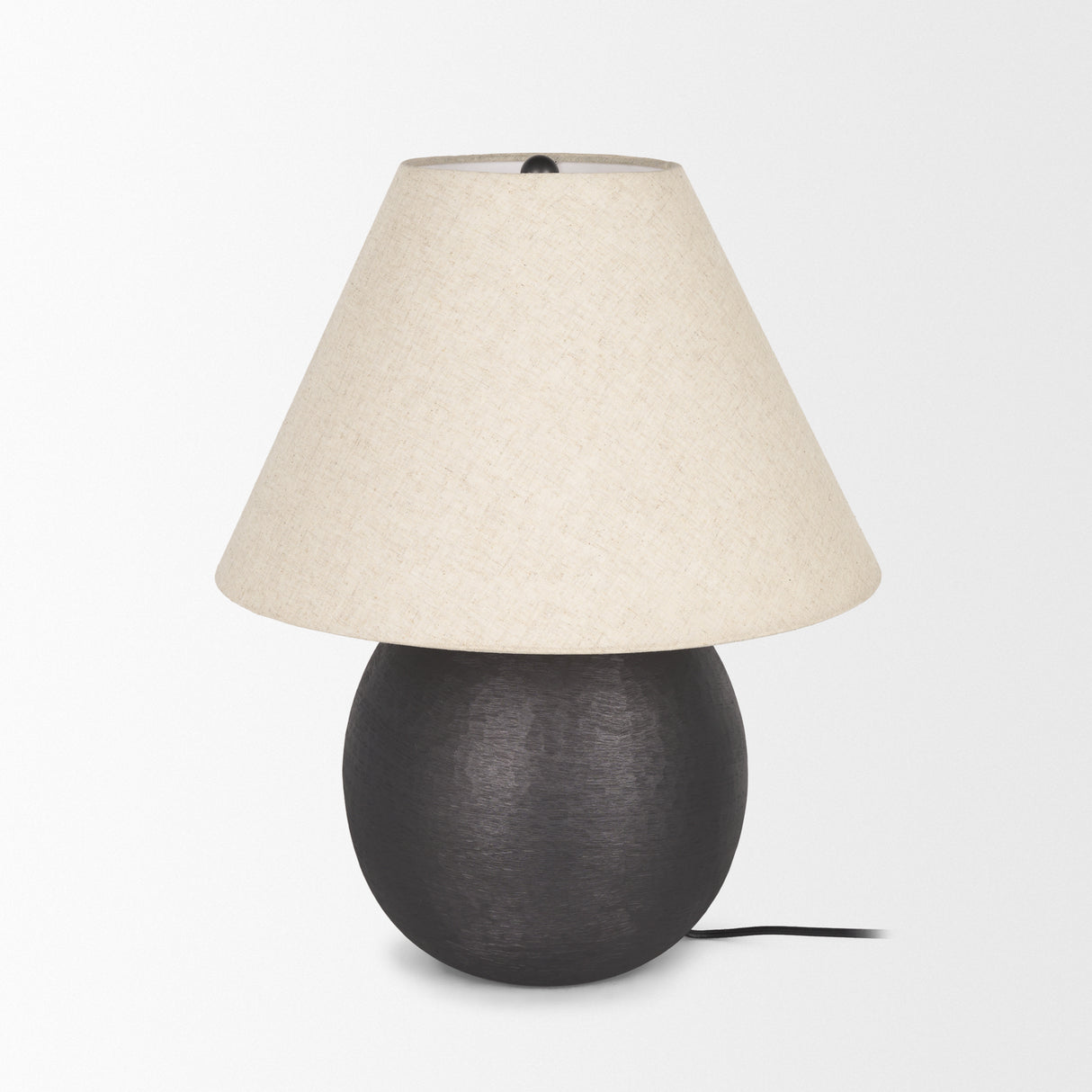 Sadiyah Black Brushed Metal w/ Beige Shade Table Lamp from Mercana - Luna Furniture