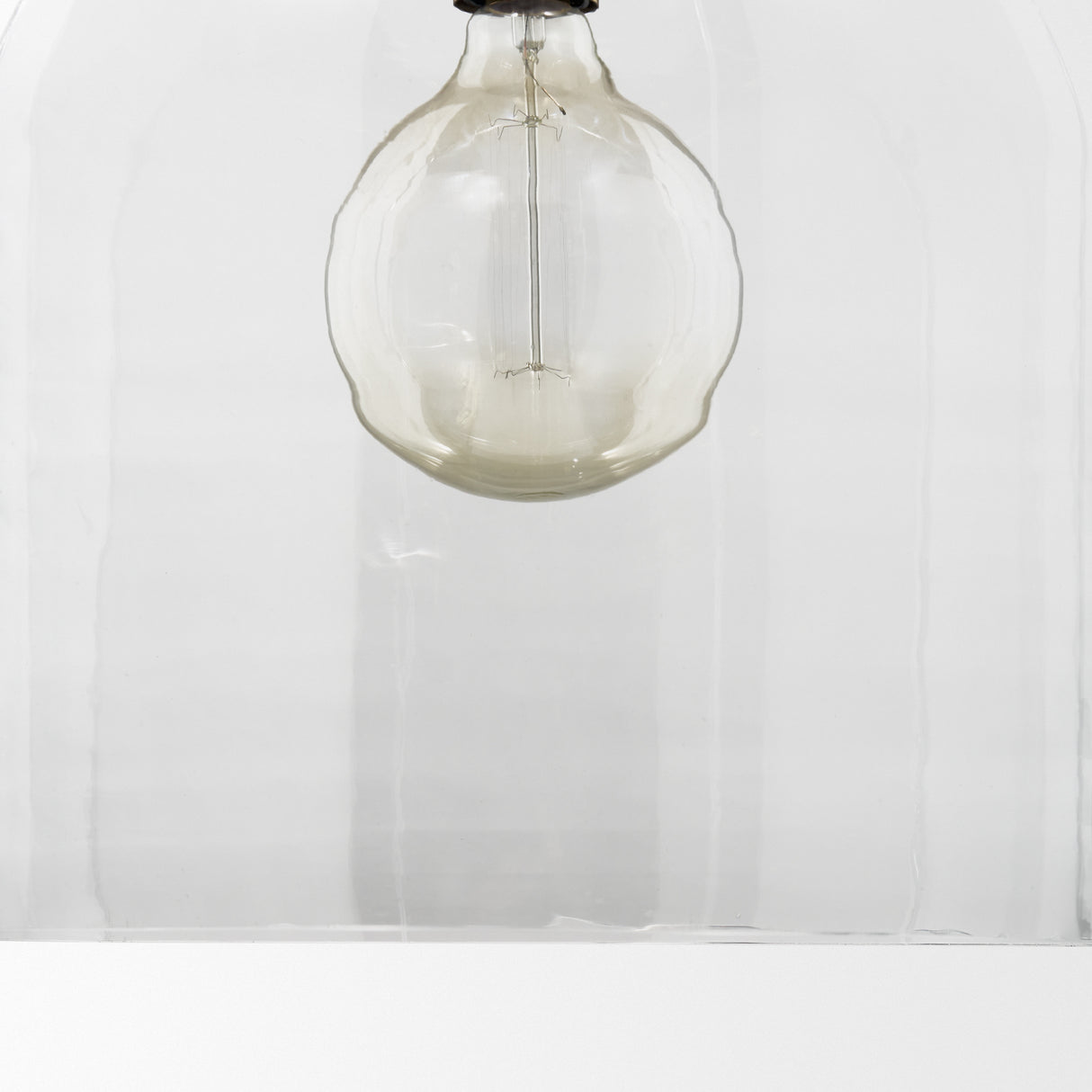 Sadah Large Clear Blown Glass w/ Gold Metal Pendant Light from Mercana - Luna Furniture