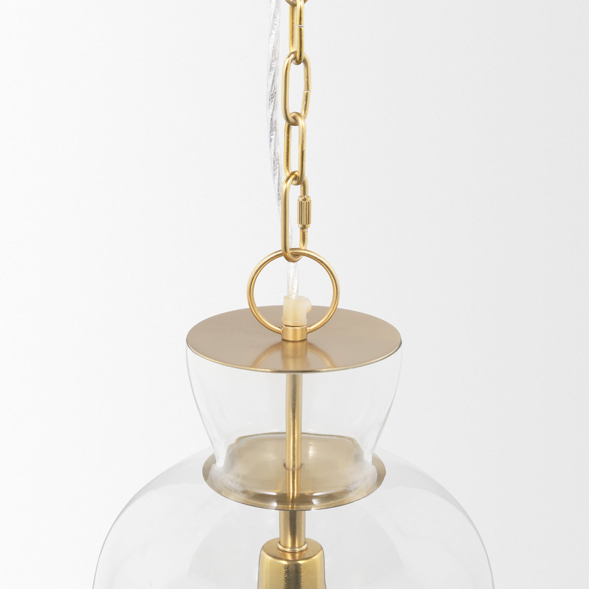 Sadah Tall Clear Blown Glass w/ Gold Metal Pendant Light from Mercana - Luna Furniture