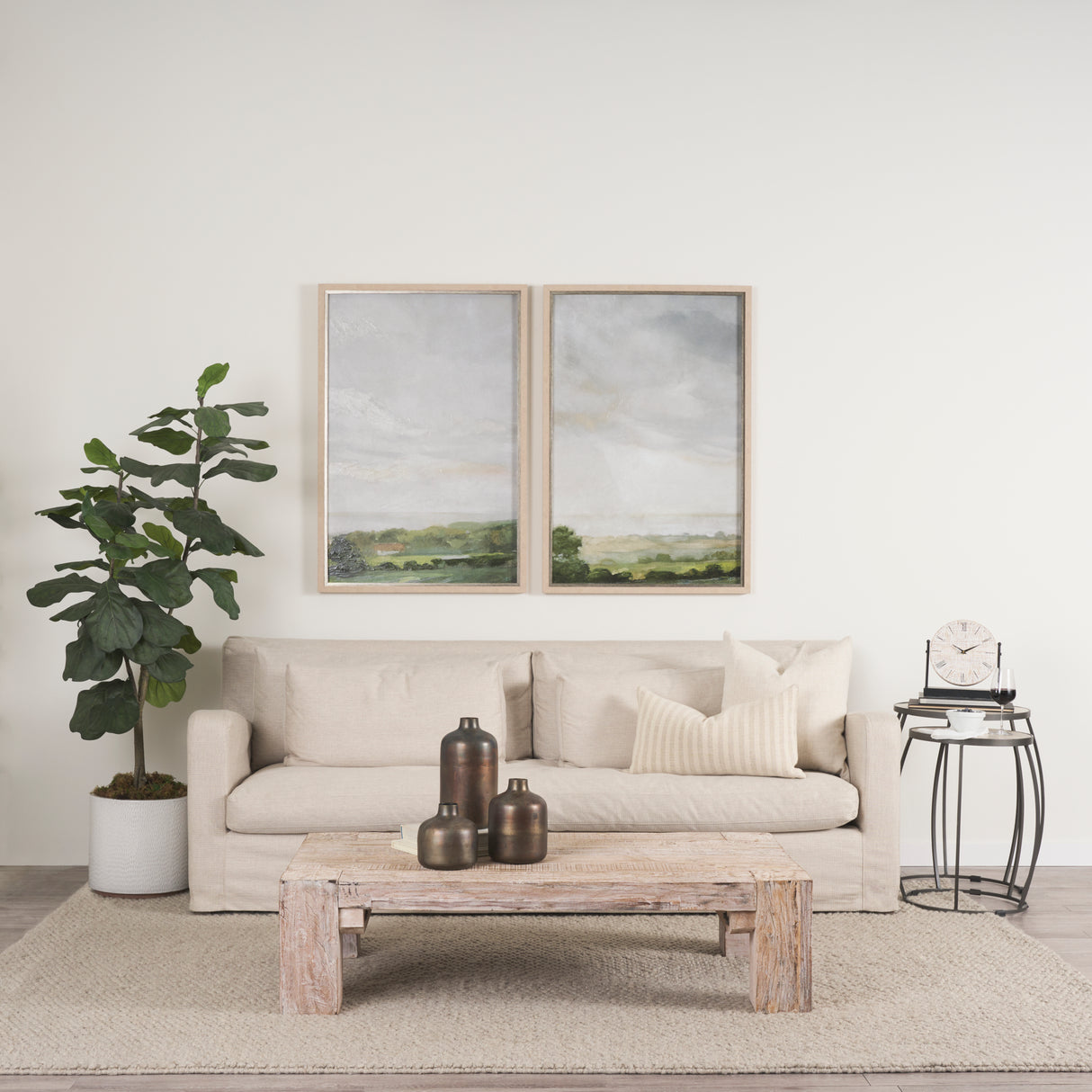 Raja Matte Black Metal w/ Wood Table Clock from Mercana - Luna Furniture