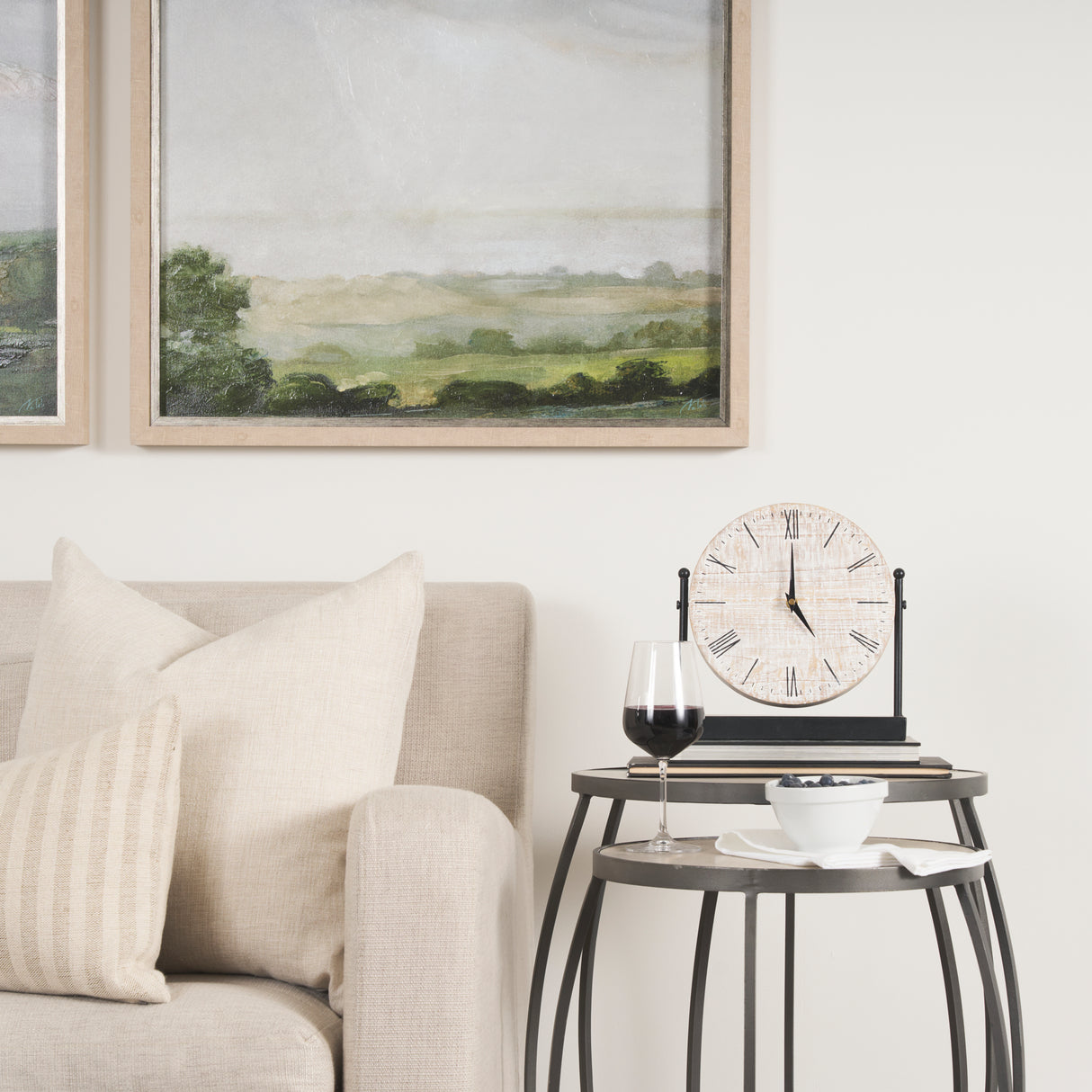 Raja Matte Black Metal w/ Wood Table Clock from Mercana - Luna Furniture