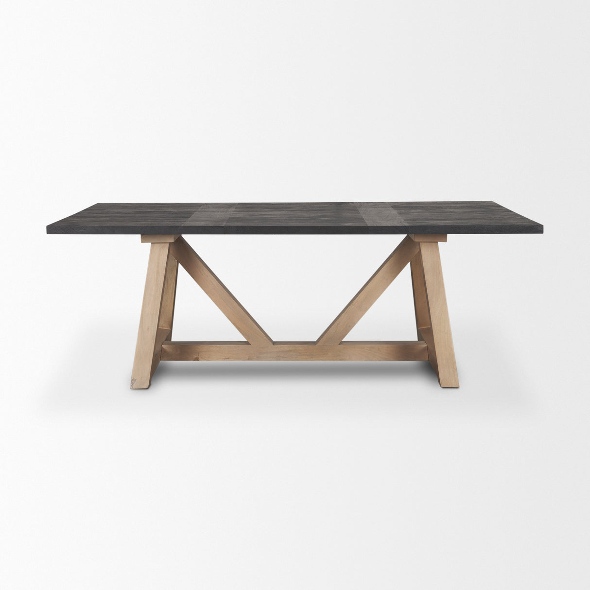 Rialto Rectangular Two-Tone Black and Brown Solid Wood Dining Table from Mercana - Luna Furniture