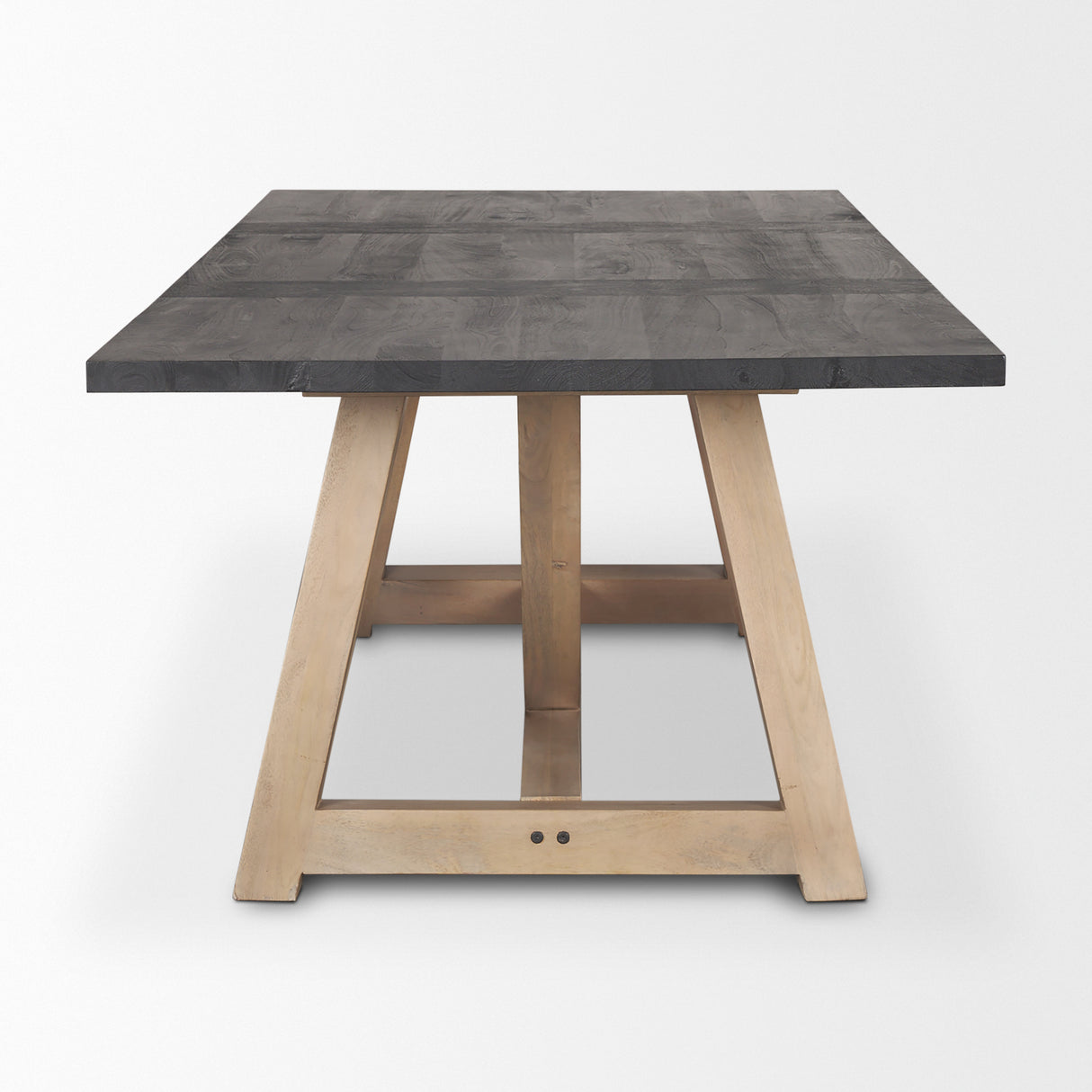 Rialto Rectangular Two-Tone Black and Brown Solid Wood Dining Table from Mercana - Luna Furniture