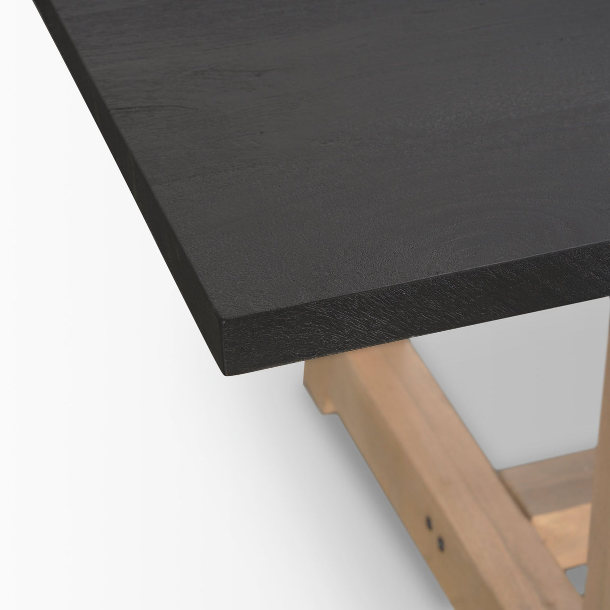 Rialto Rectangular Two-Tone Black and Brown Solid Wood Dining Table from Mercana - Luna Furniture