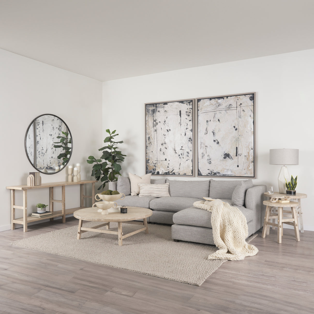 Rosie Large Blonde Wood Console Table from Mercana - Luna Furniture