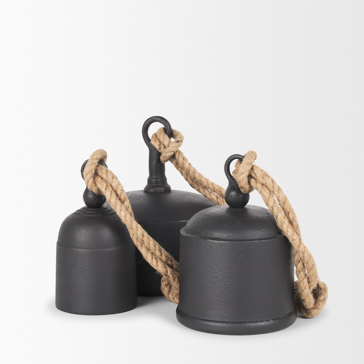 Quincy Medium Matte Black Metal Decorative Bell Object from Mercana - Luna Furniture