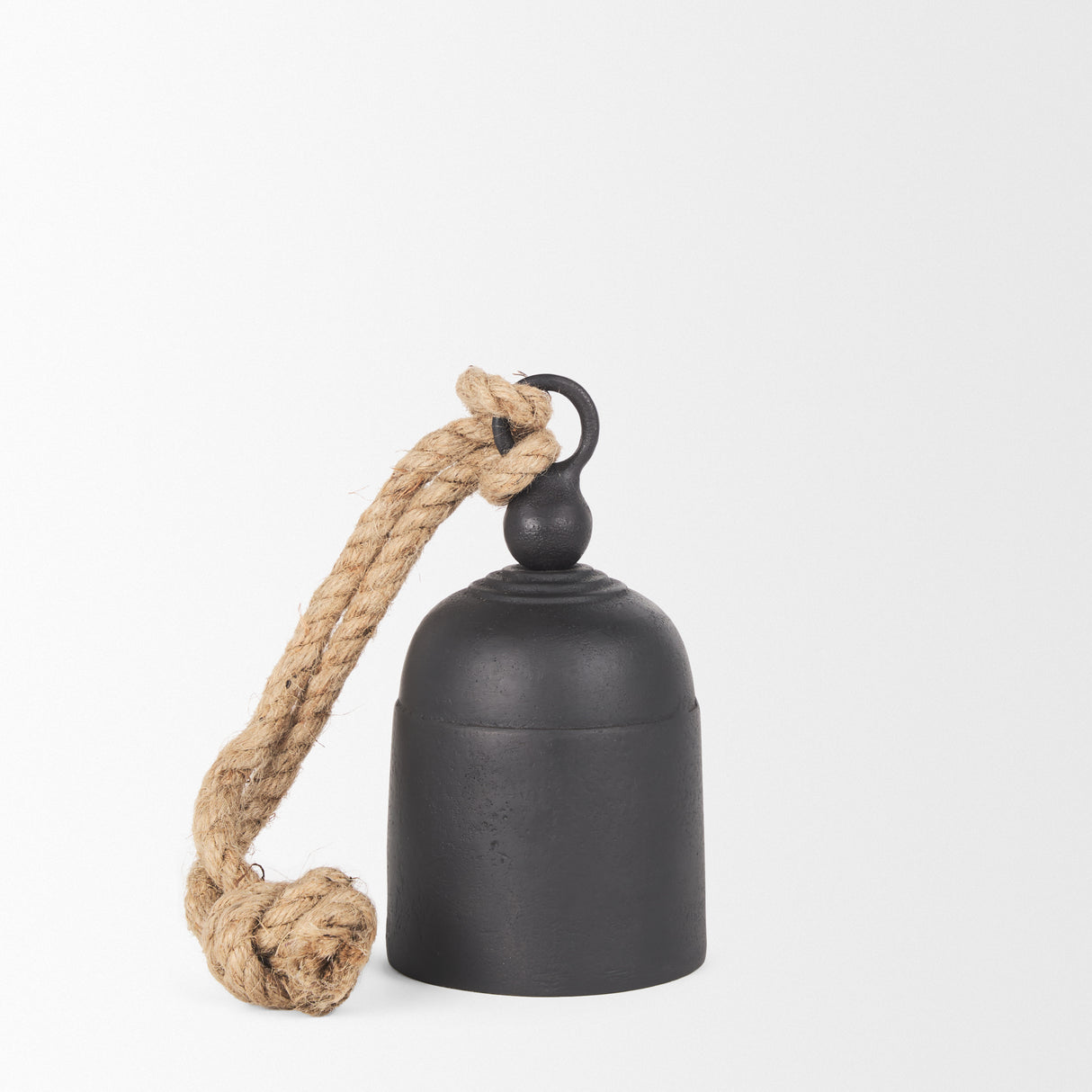Quincy Small Matte Black Metal Decorative Bell Object from Mercana - Luna Furniture