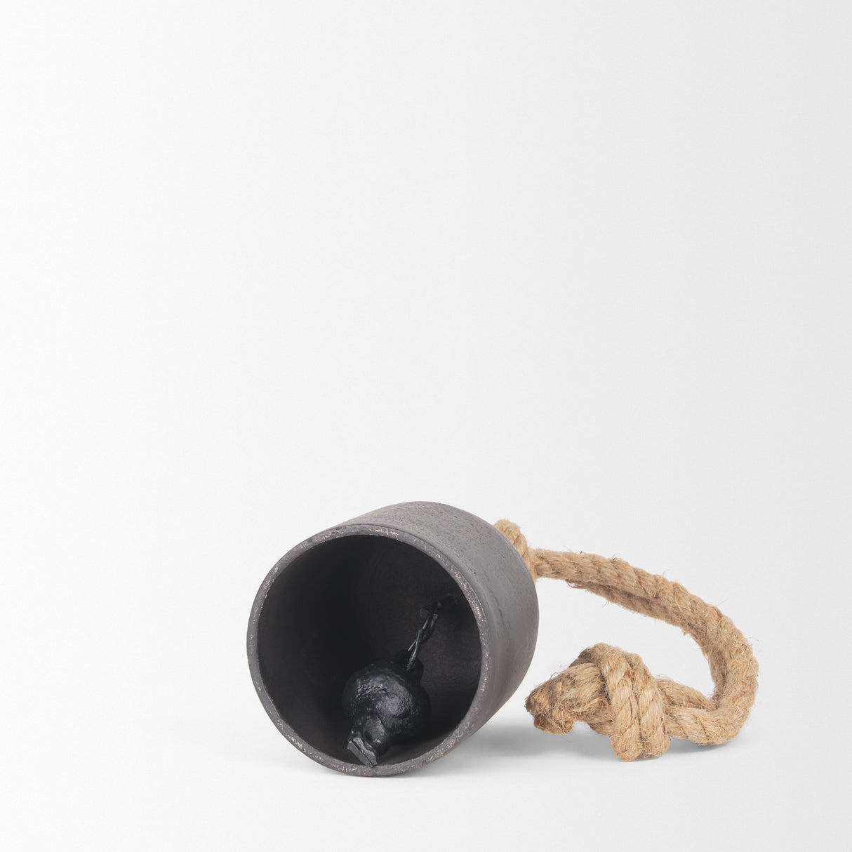 Quincy Small Matte Black Metal Decorative Bell Object from Mercana - Luna Furniture