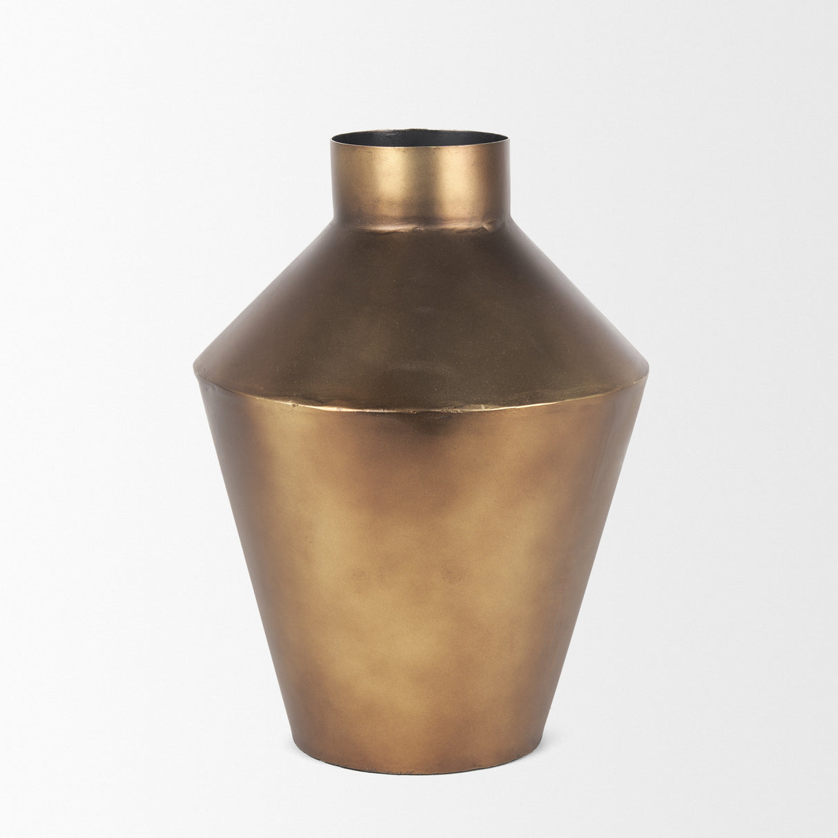 Perrin Small Brushed Gold Metal Decorative Vase from Mercana - Luna Furniture