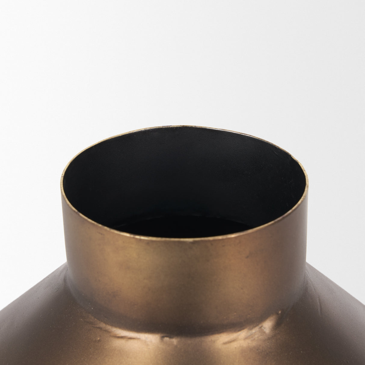 Perrin Small Brushed Gold Metal Decorative Vase from Mercana - Luna Furniture