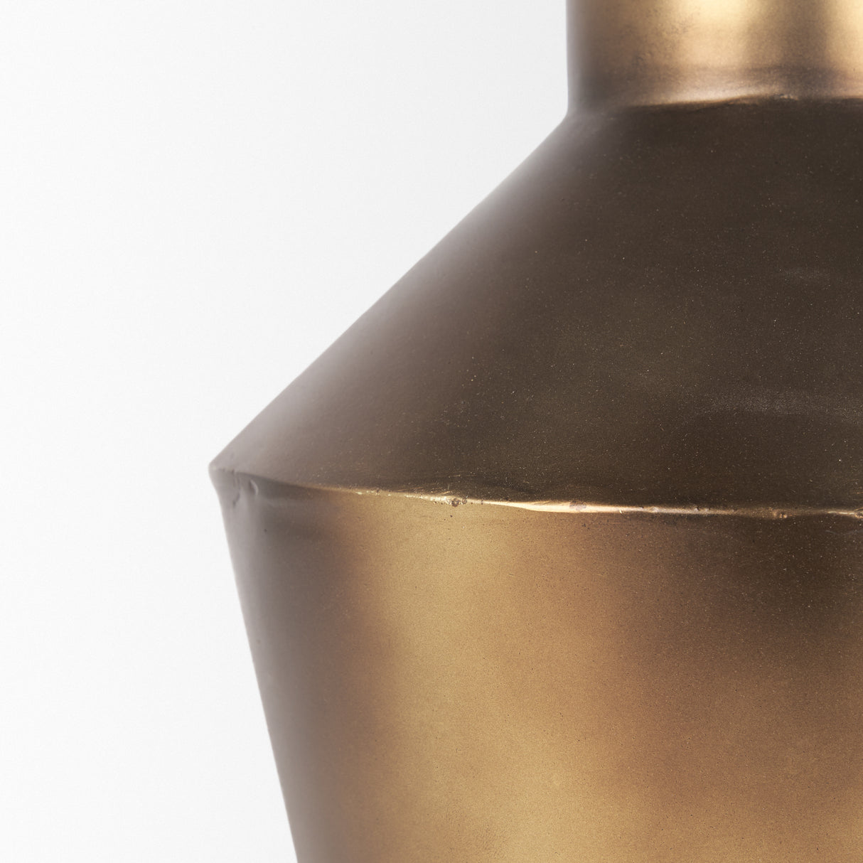 Perrin Small Brushed Gold Metal Decorative Vase from Mercana - Luna Furniture