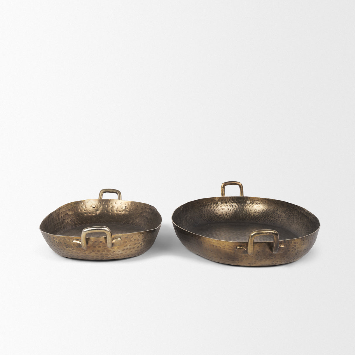Pama Hammered Gold Metal Decorative Trays (Set of 2) from Mercana - Luna Furniture