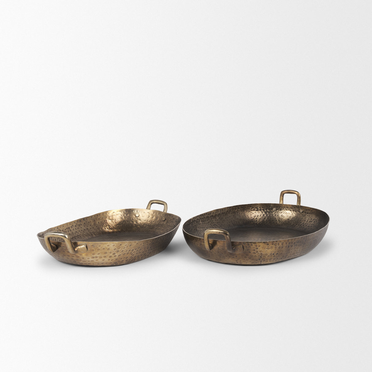 Pama Hammered Gold Metal Decorative Trays (Set of 2) from Mercana - Luna Furniture