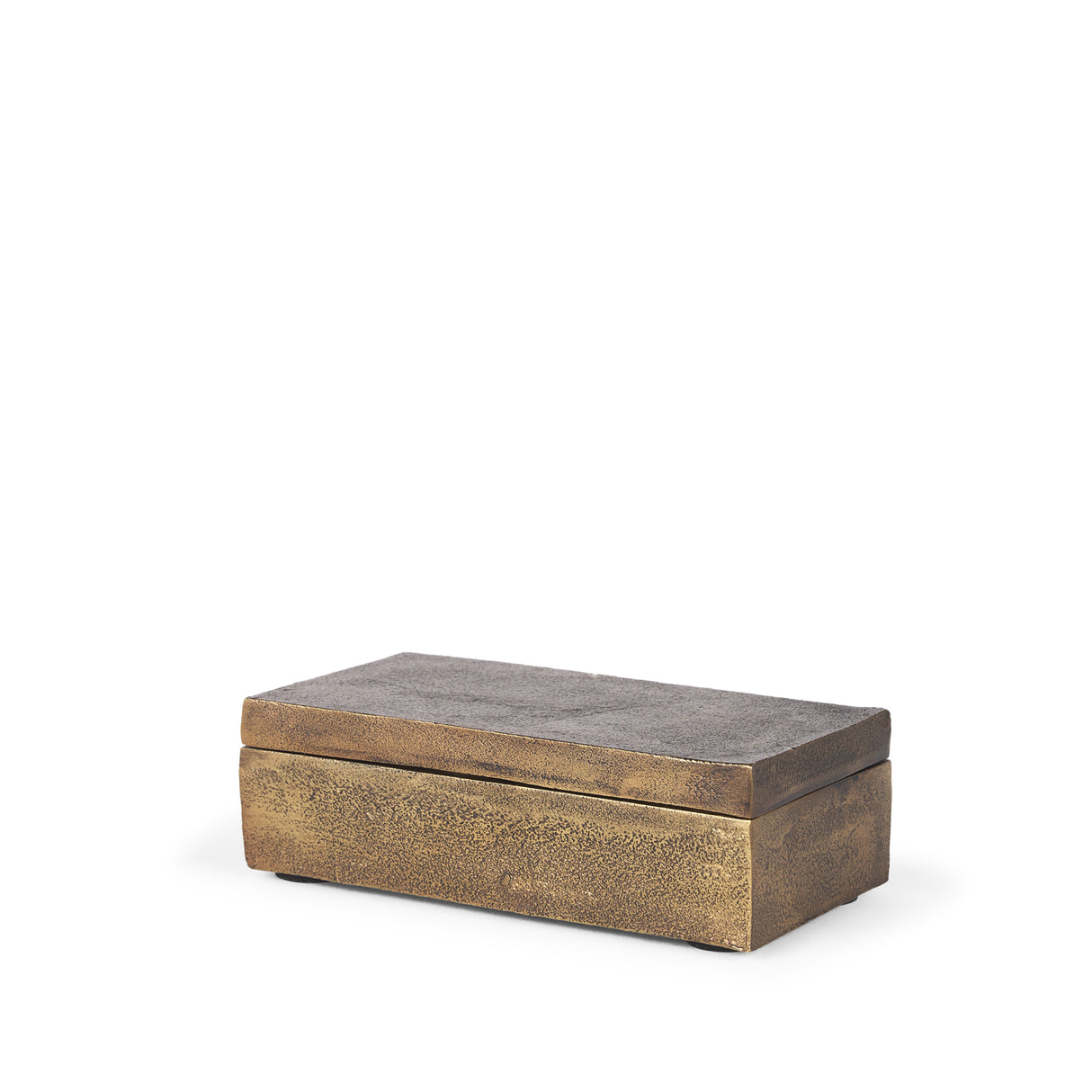 Porschia Small Antiqued Gold Metal Decorative Box from Mercana - Luna Furniture