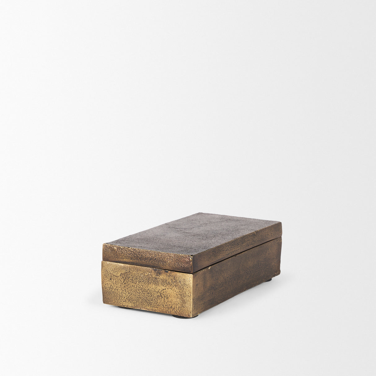 Porschia Small Antiqued Gold Metal Decorative Box from Mercana - Luna Furniture