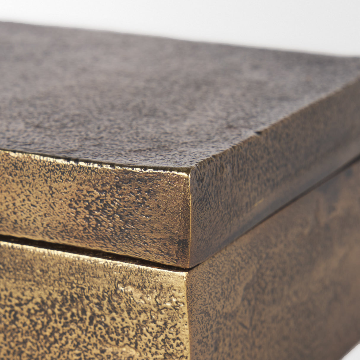 Porschia Small Antiqued Gold Metal Decorative Box from Mercana - Luna Furniture