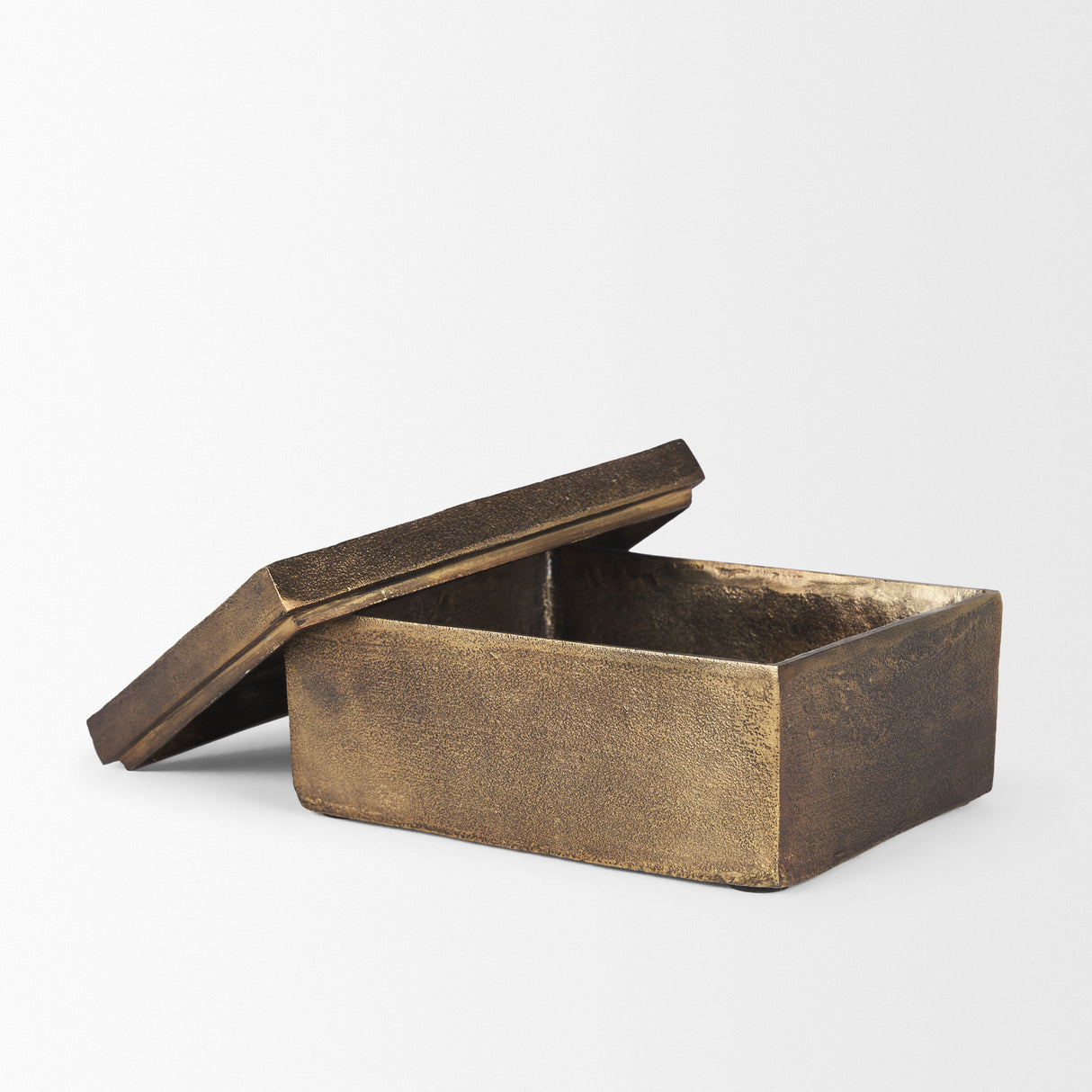 Porschia Large Antiqued Gold Metal Decorative Box from Mercana - Luna Furniture