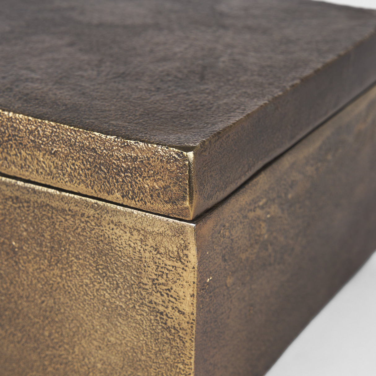 Porschia Large Antiqued Gold Metal Decorative Box from Mercana - Luna Furniture
