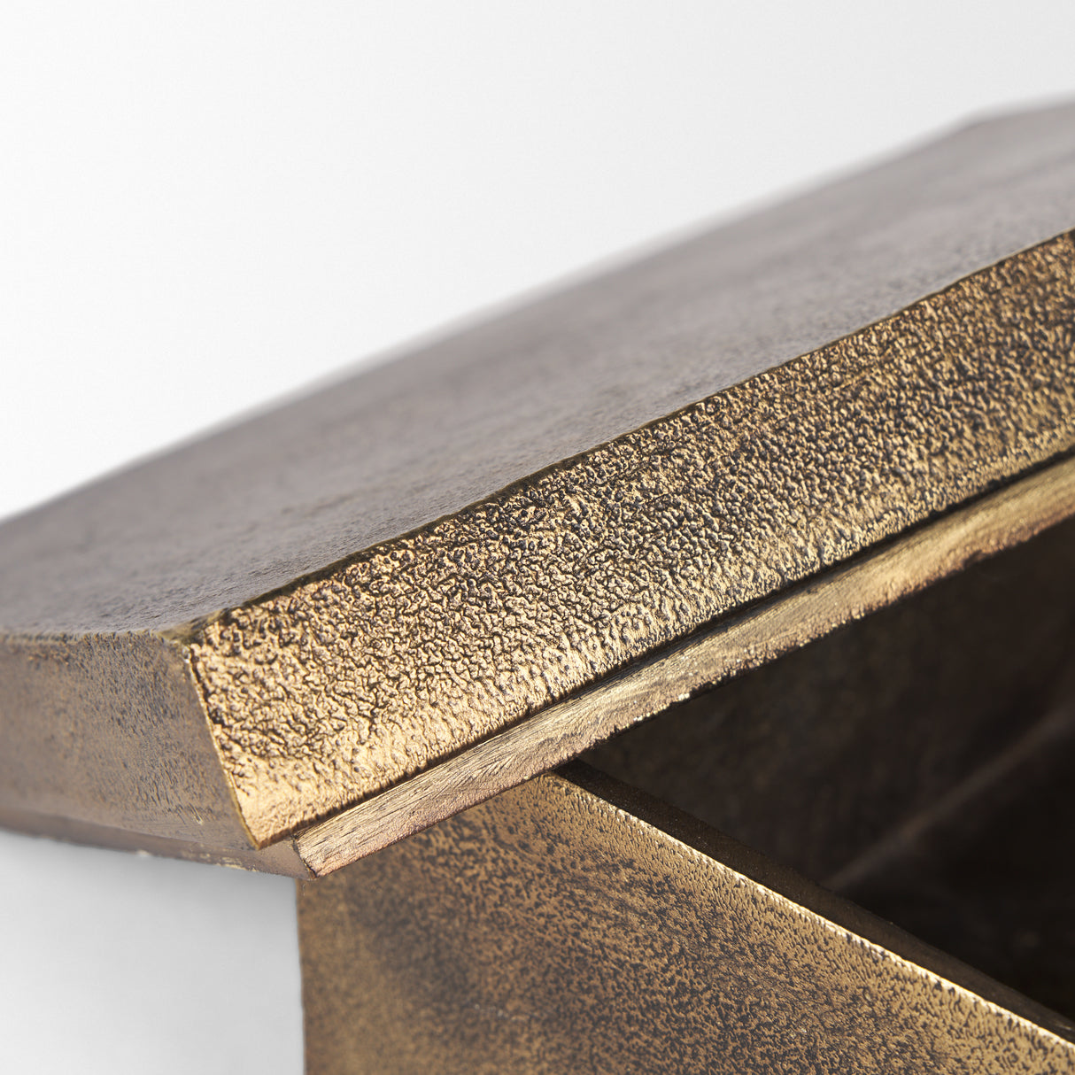 Porschia Large Antiqued Gold Metal Decorative Box from Mercana - Luna Furniture