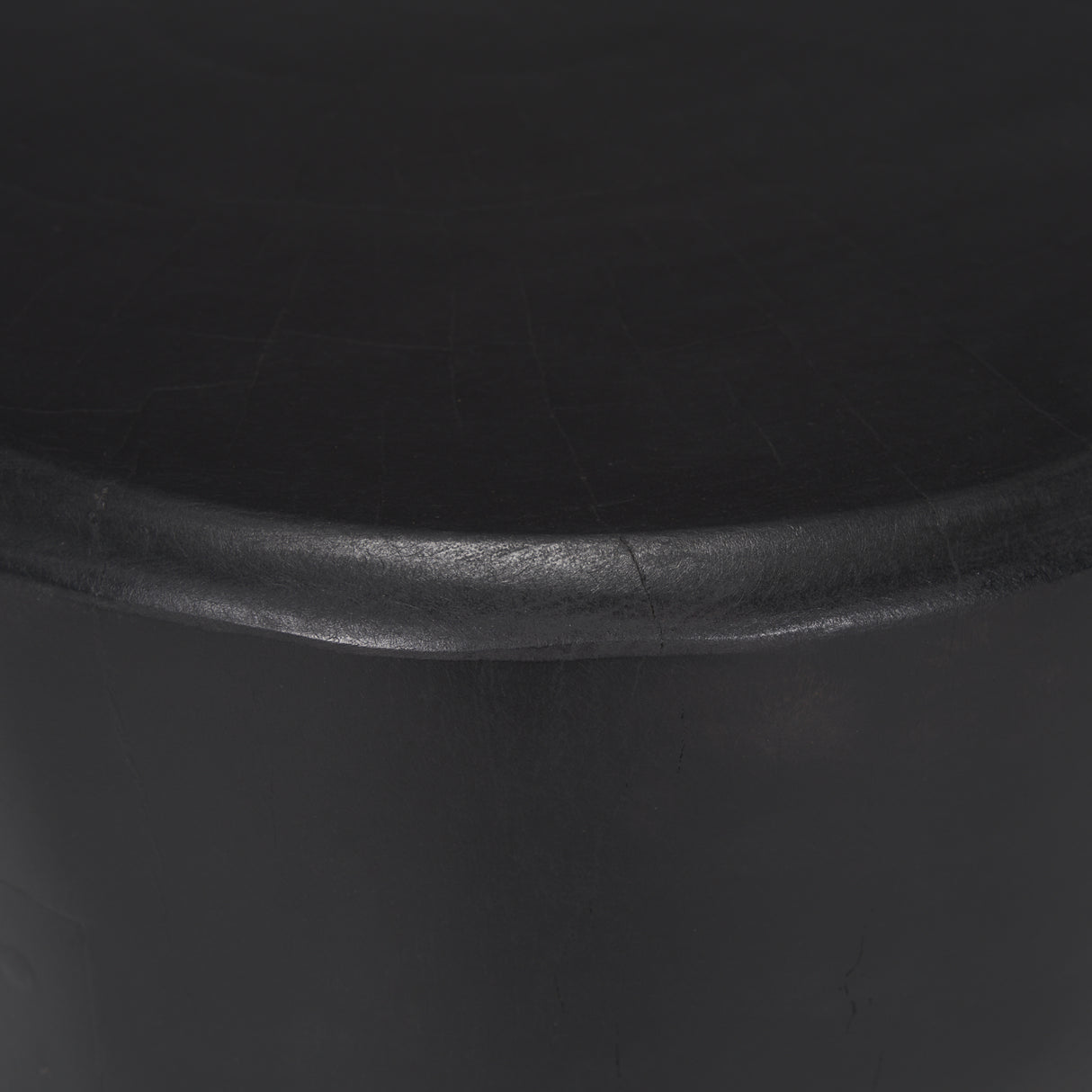 Riya Solid Black Wooden Stool from Mercana - Luna Furniture