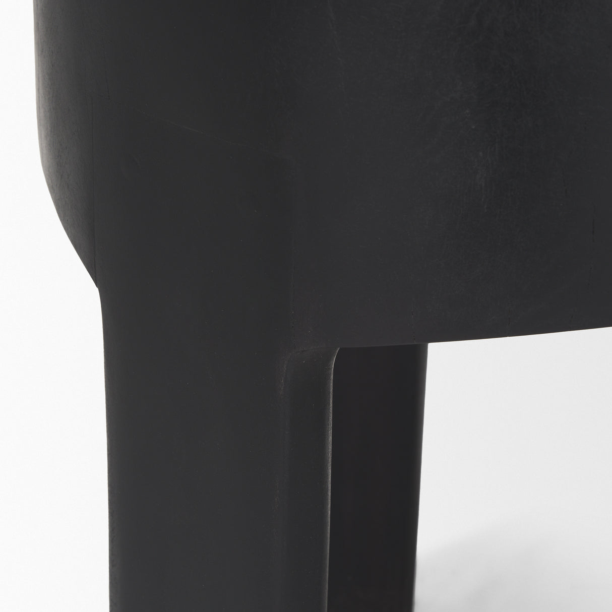 Riya Solid Black Wooden Stool from Mercana - Luna Furniture