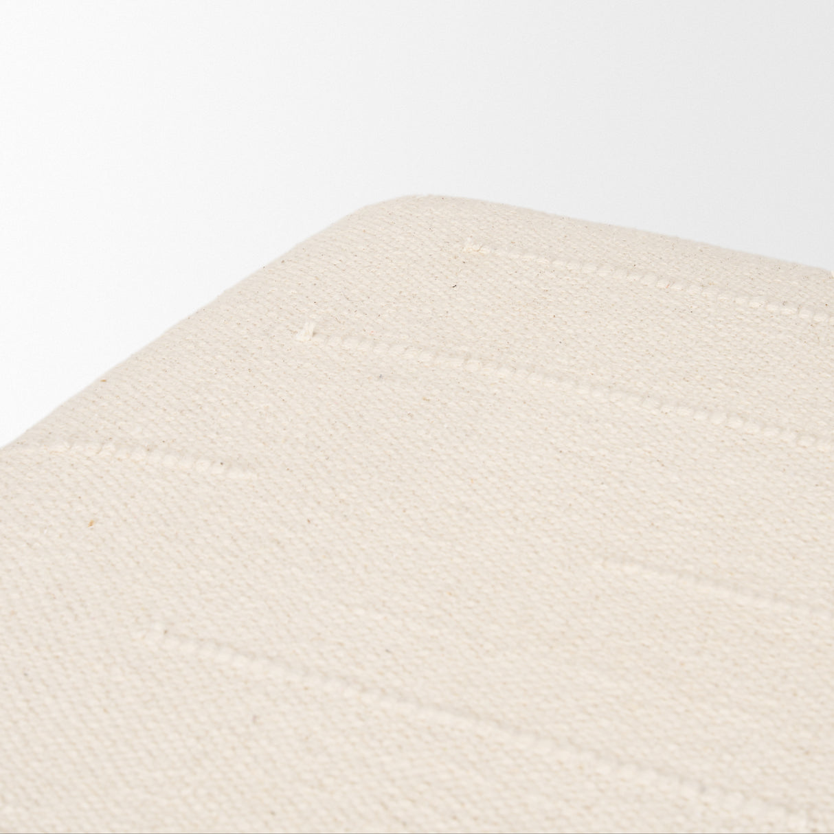 Shae Brown Wood w/ Oatmeal Fabric Ottoman from Mercana - Luna Furniture