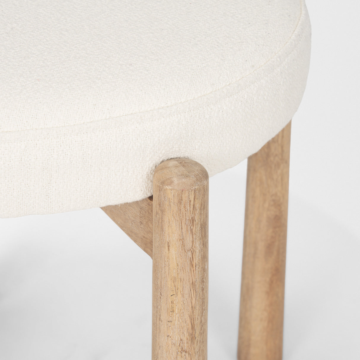 Shaiden Brown Wood w/ Cream Fabric Stool from Mercana - Luna Furniture