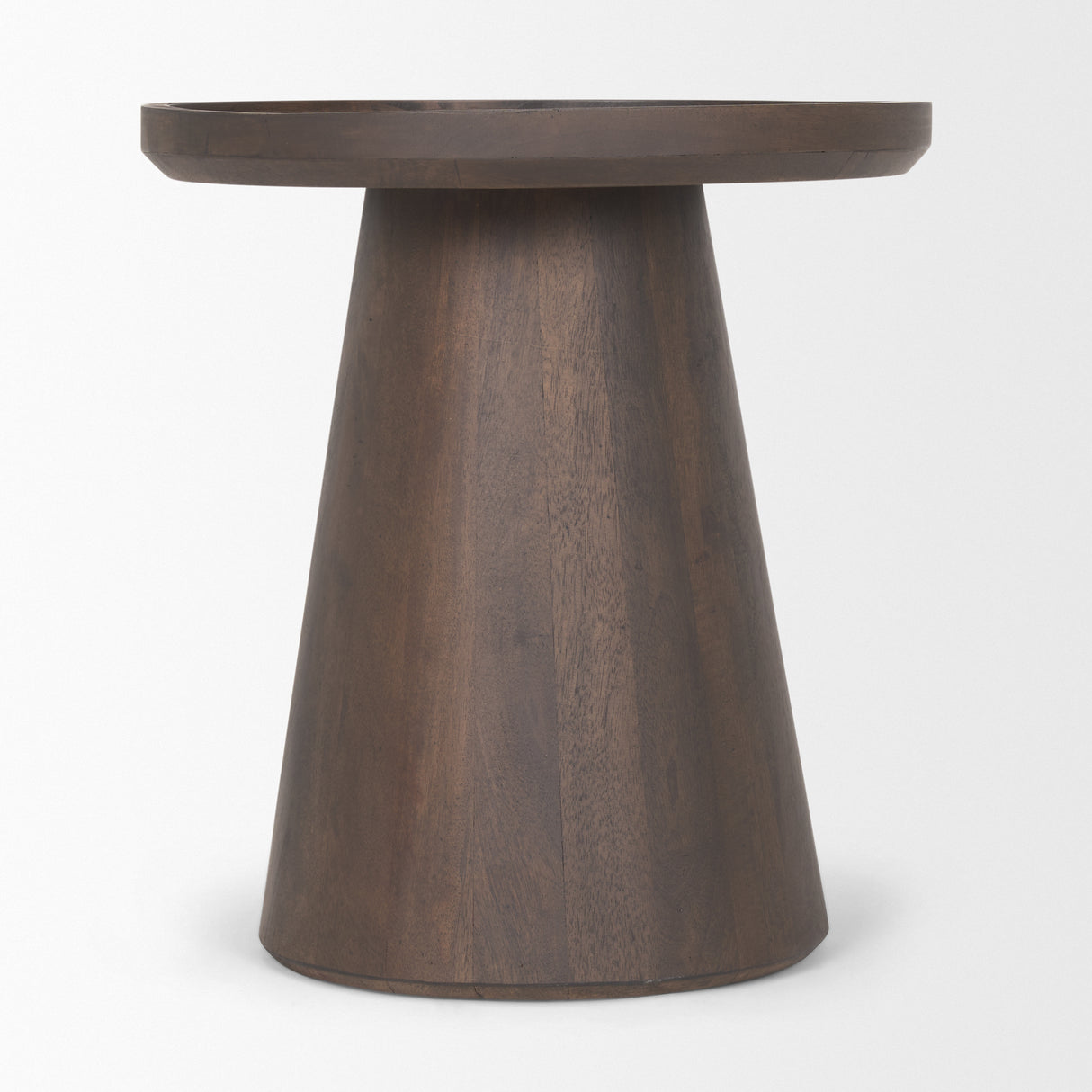 Takoda Dark Brown Wood Tapered Drum Accent Table from Mercana - Luna Furniture