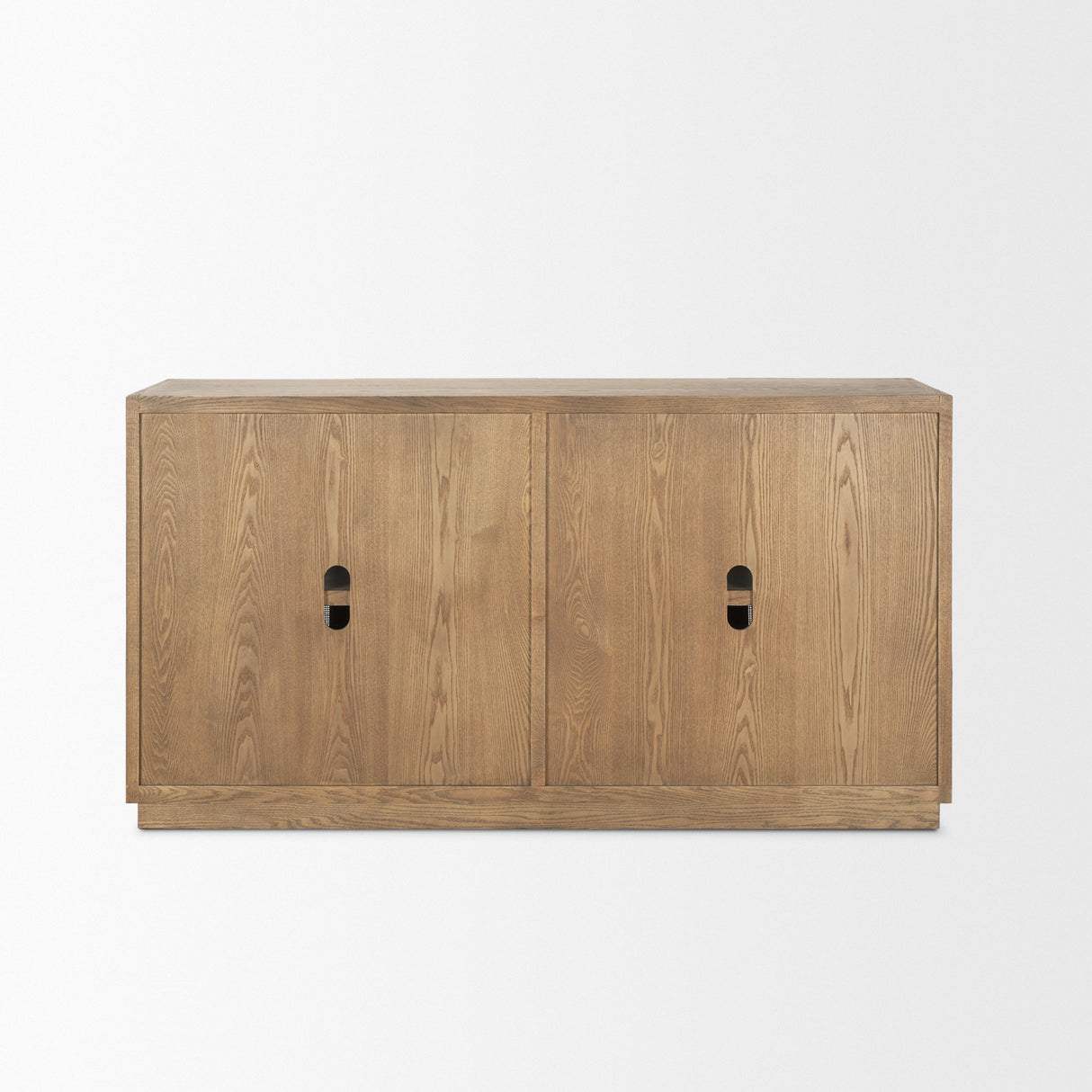 Sina Brown Oak Wood w/ Natural Rattan 4 Door Sideboard from Mercana - Luna Furniture