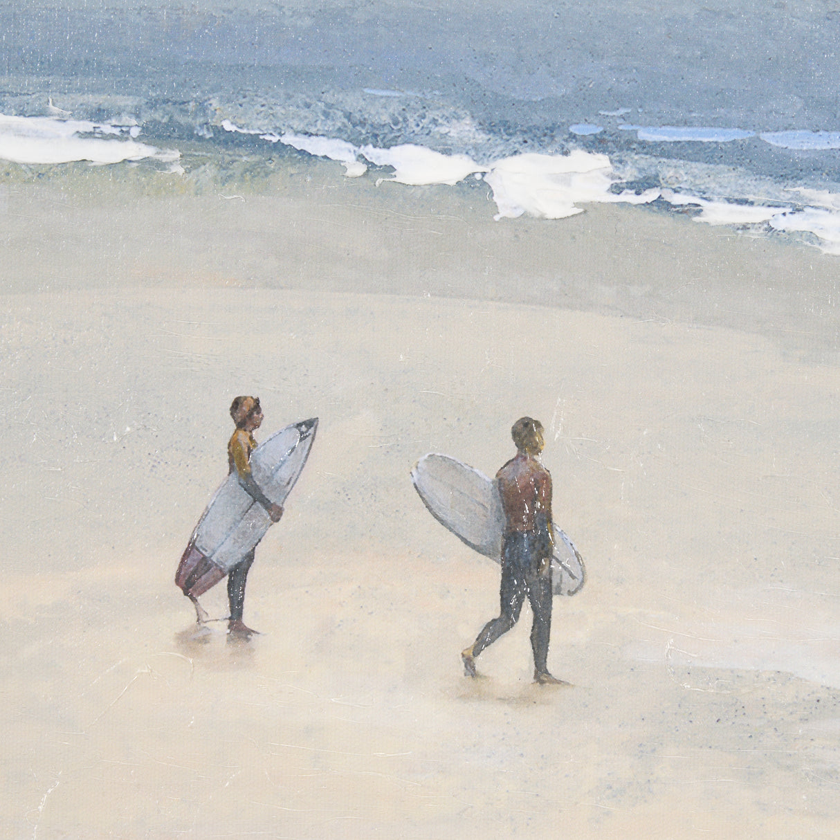 Surfers and The Sea II by Mercana Studio a Hand Embellished Textured Framed Art Print from Mercana - Luna Furniture