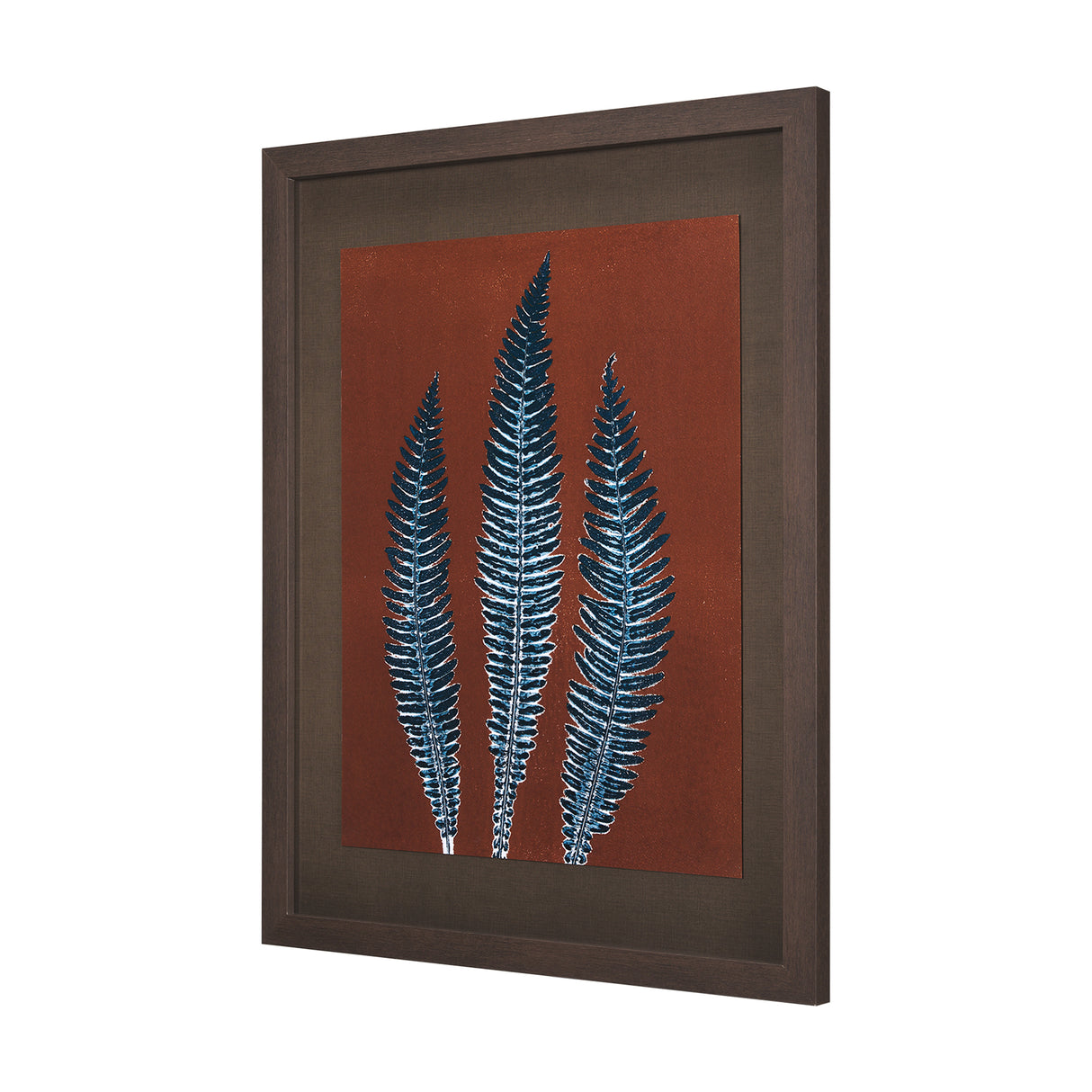 Nutmeg Fern 4 by Mary Margaret Briggs Hand Embellished Textured Framed Art Print Matted under Glass from Mercana - Luna Furniture