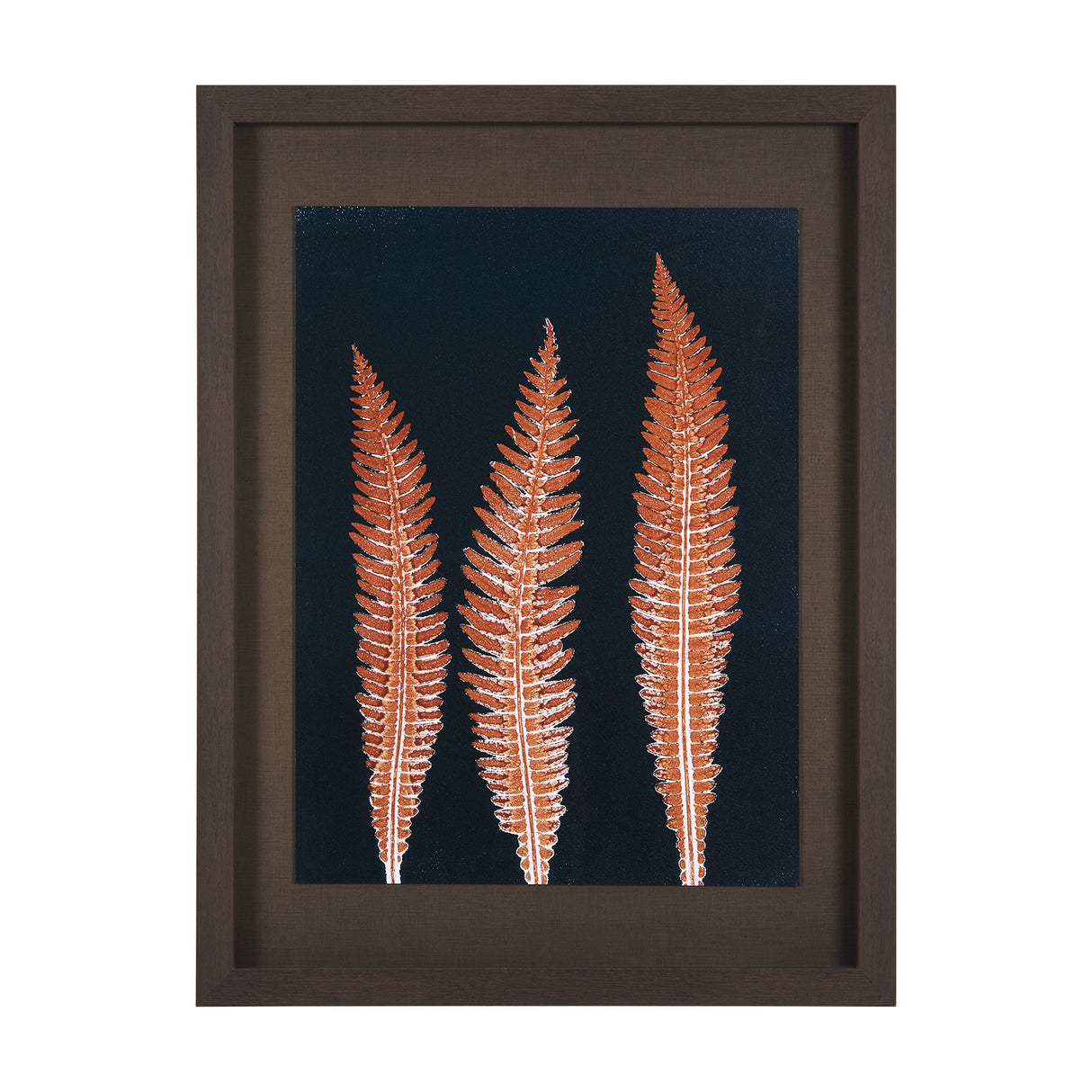 Indigo Fern 4 by Mary Margaret Briggs Hand Embellished Textured Framed Art Print Matted under Glass from Mercana - Luna Furniture