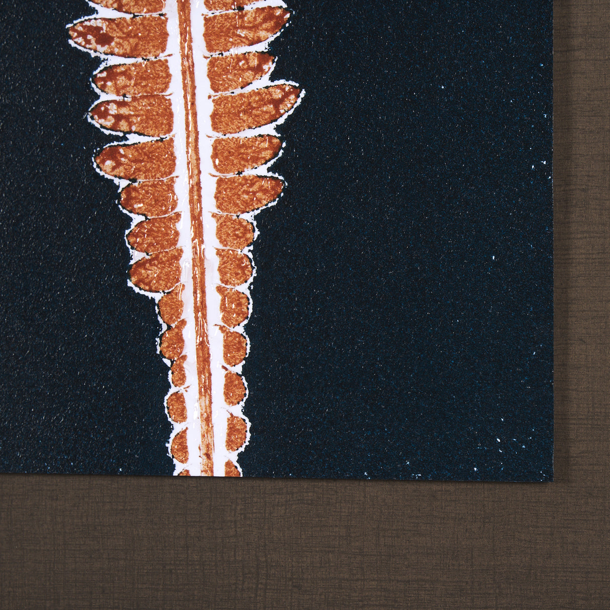 Indigo Fern 4 by Mary Margaret Briggs Hand Embellished Textured Framed Art Print Matted under Glass from Mercana - Luna Furniture