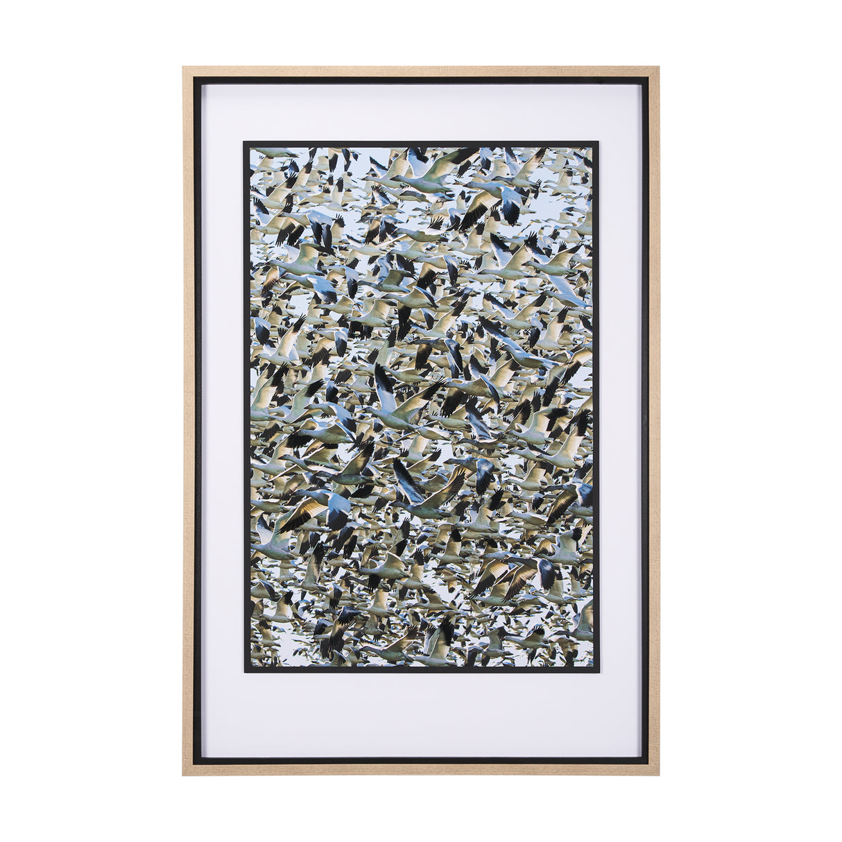 Snowgoose Migration 2 by Gary Blatter Hand Embelished Textured Framed Art Print Matted under Glass from Mercana - Luna Furniture