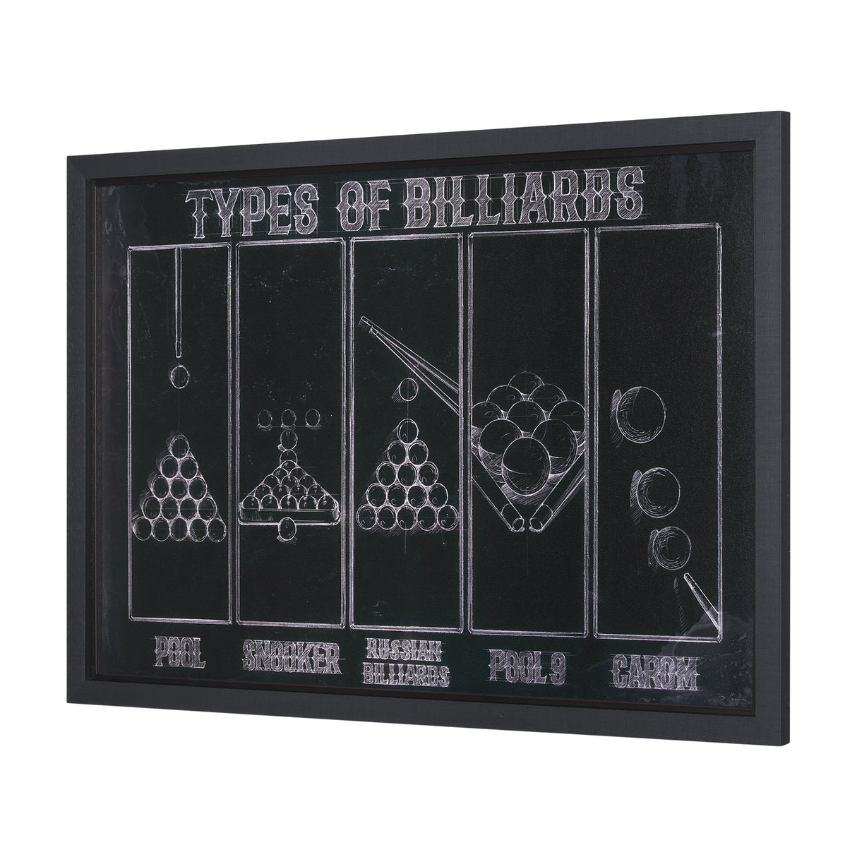 Billiards by Mercana Studio a Hand Embelished Textured Framed Art Print from Mercana - Luna Furniture