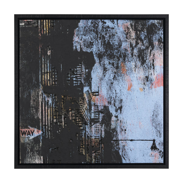 City Vibe IV by Mercana Studio a Hand Embellished Textured Framed Canvas