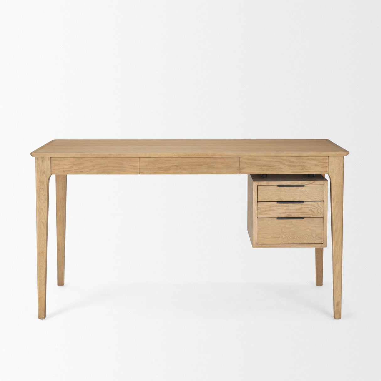 Tino Light Brown Oak Wood w/ 4 Drawers Desk from Mercana - Luna Furniture
