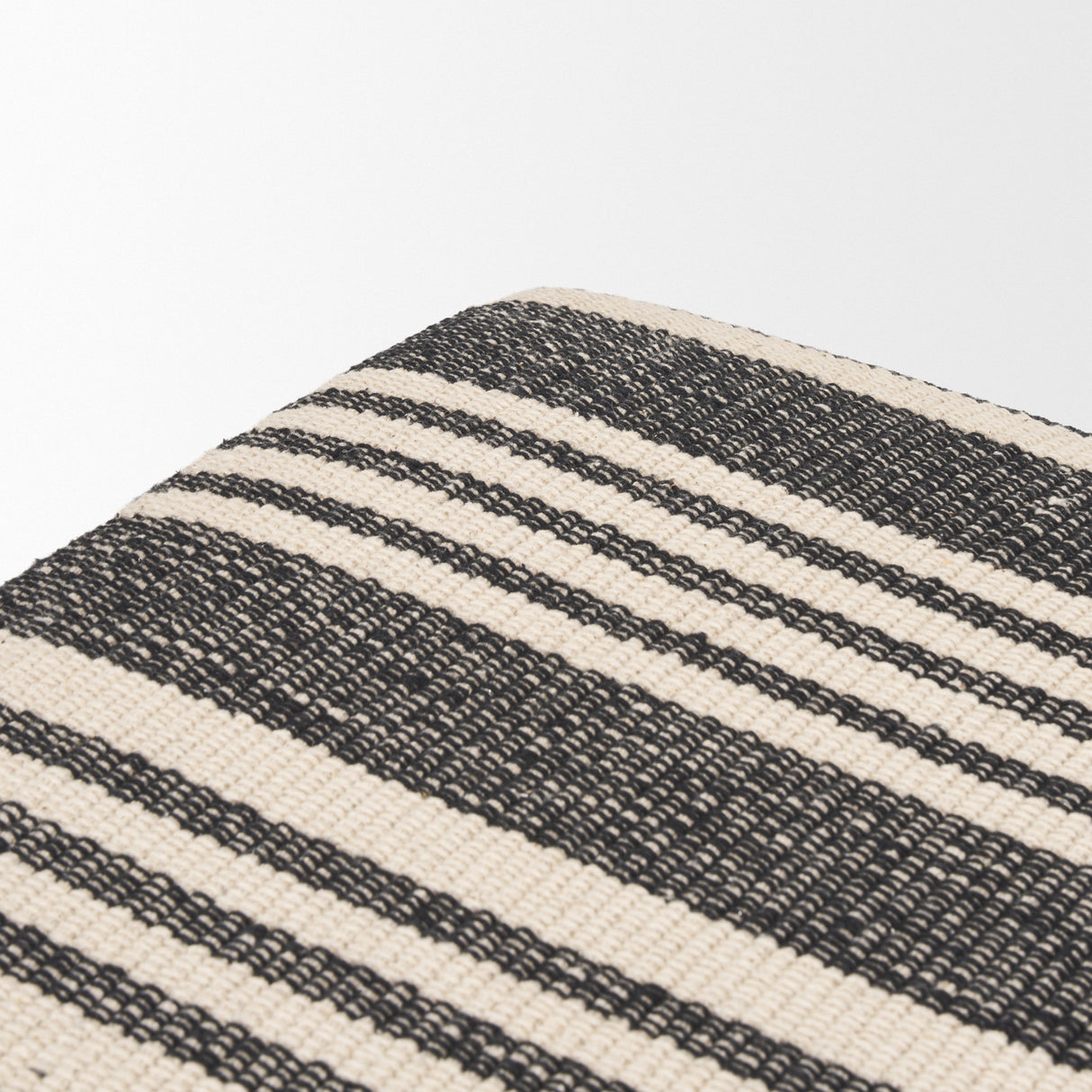 Shae Black Wood w/ Black and Cream Upholstered Bench from Mercana - Luna Furniture