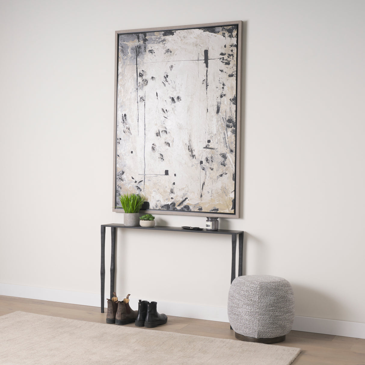 Timothy 48.0 X 8.0 X 30.0 Ebony Black Iron Console Table from Mercana - Luna Furniture