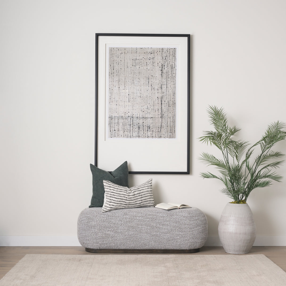 Dot Texture Tan I by Mercana Studio a Hand Embellished Textured Framed Art Print Matted under Glass from Mercana - Luna Furniture