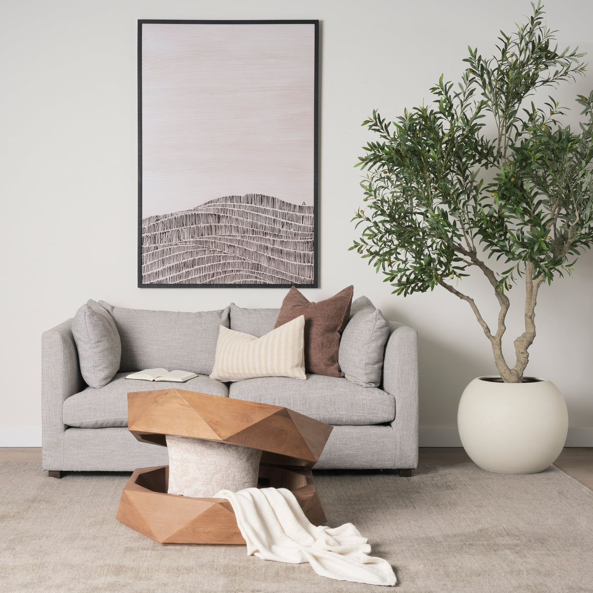 Arreto 36" Hexagonal Hinged Solid Wood Top and Base Coffee Table from Mercana - Luna Furniture