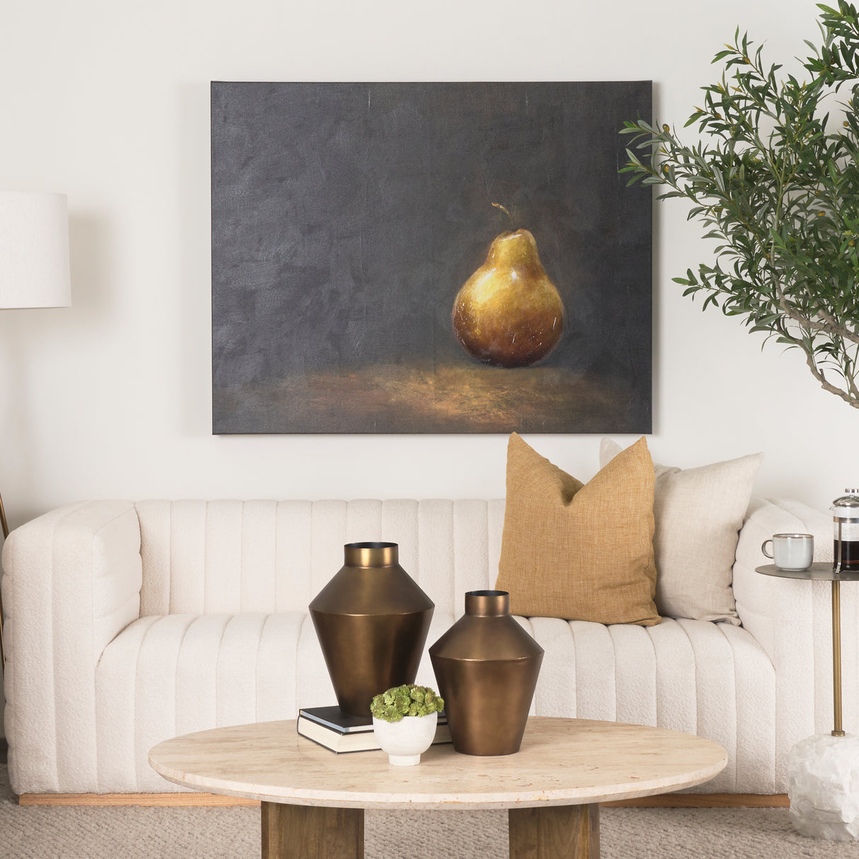 Lonely Pear by Mercana Studio a Hand Embellished Textured Canvas from Mercana - Luna Furniture