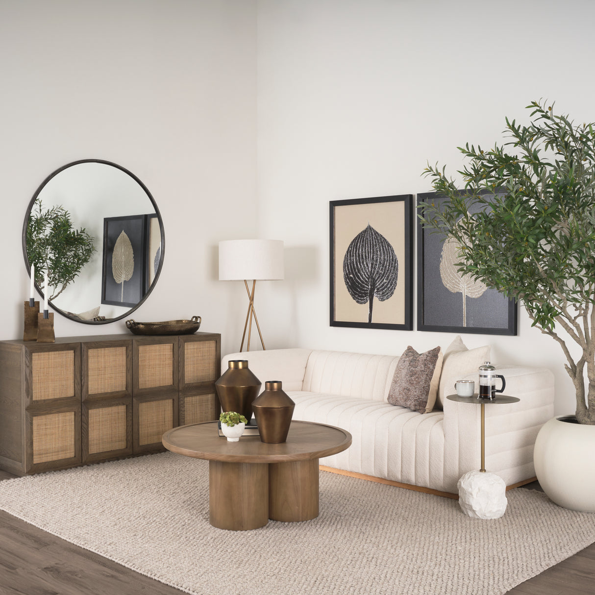 Tavi Medium Brown Round Coffee Table from Mercana - Luna Furniture