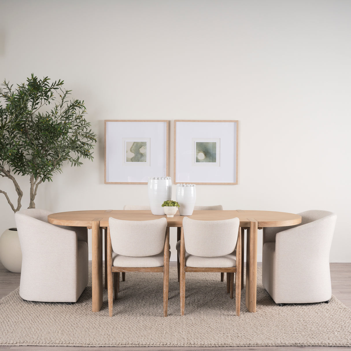 Basin Large Off-White Glazed Vase from Mercana - Luna Furniture