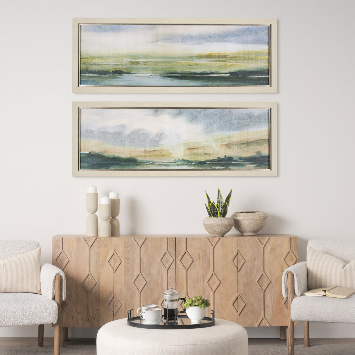 Spring Horizon II by Mercana Studio a Hand Embellished Textured Framed Art Print from Mercana - Luna Furniture