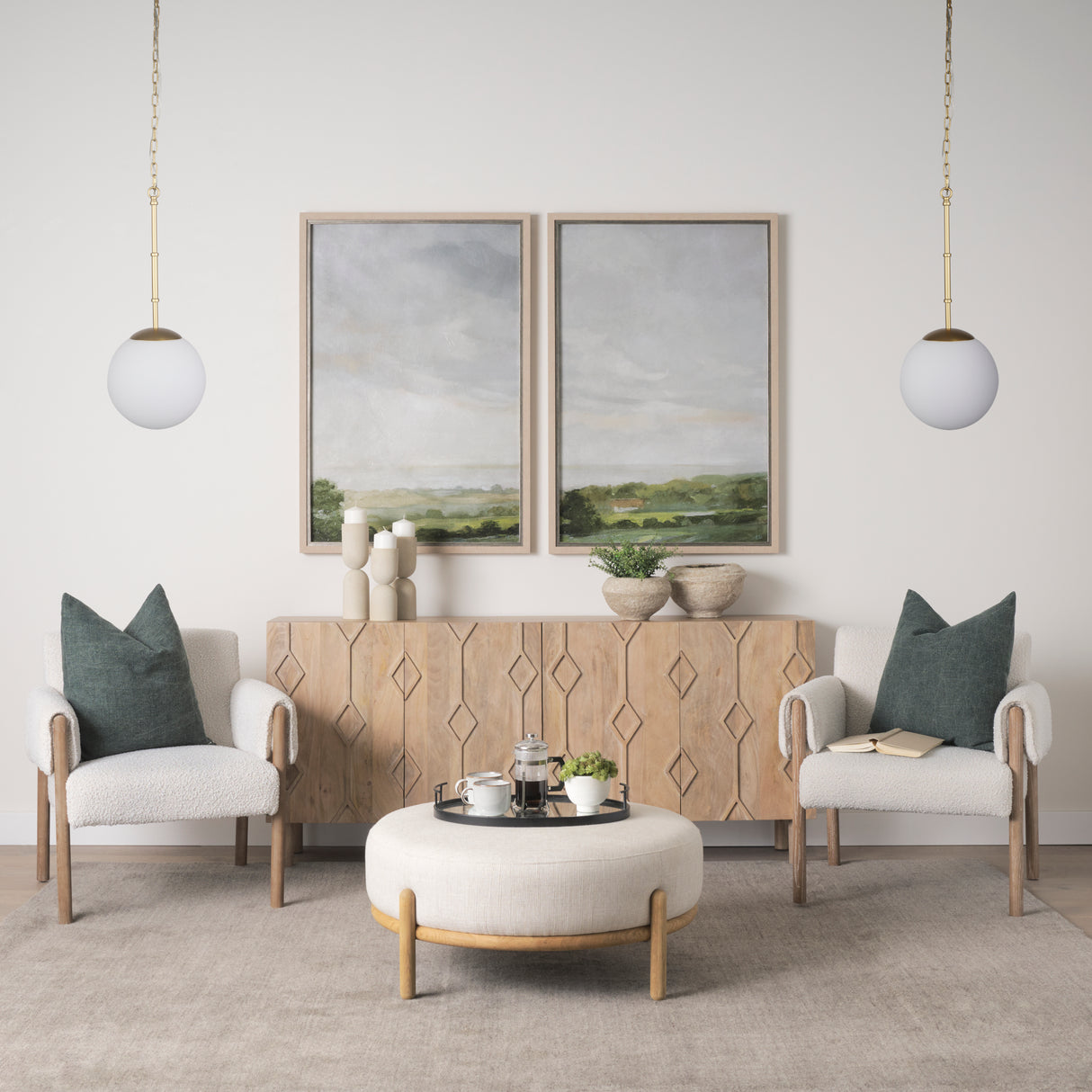 Edie Brushed Gold Metal w/ Frosted Glass Globe 1-Light Pendant from Mercana - Luna Furniture