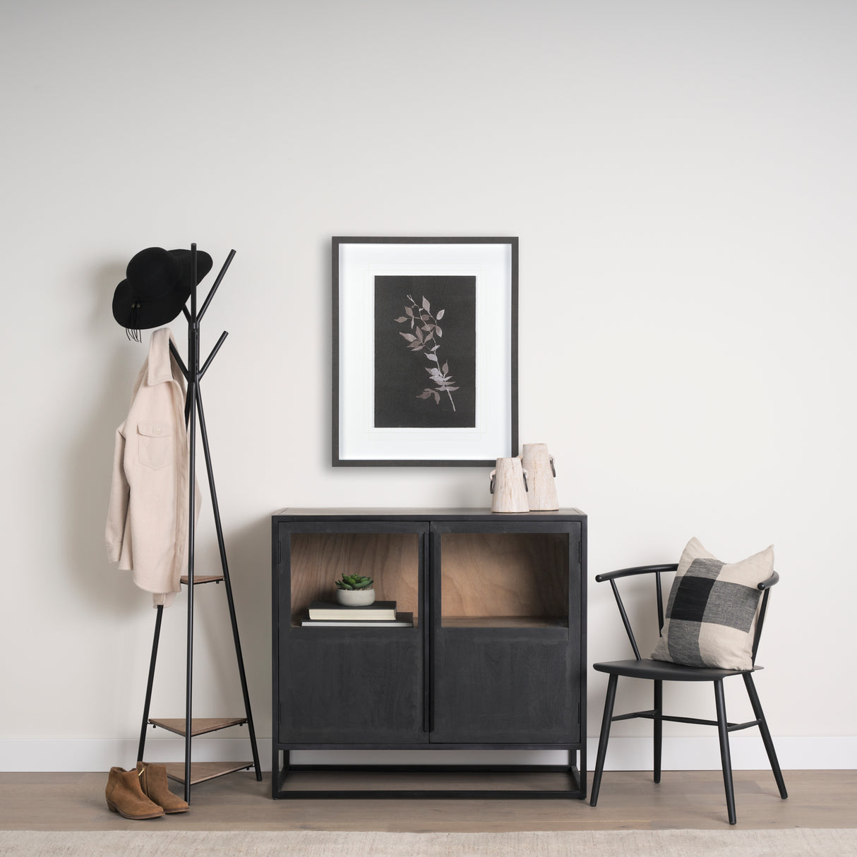Night Leaves III by Mercana Studio a Hand Embellished Textured Framed Art Print Matted under Glass from Mercana - Luna Furniture